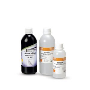 Solución Estándar de Conductividad de 80.000 µS/cm en Botella FDA (500 mL) - HI8034L