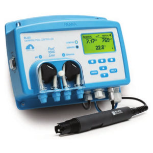 Controlador de pH/ORP para piscinas con celda de flujo y Hanna Cloud
